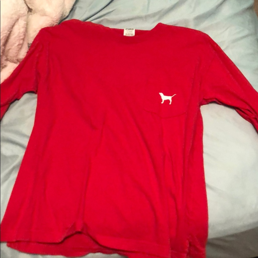 PINK red long sleeve shirt